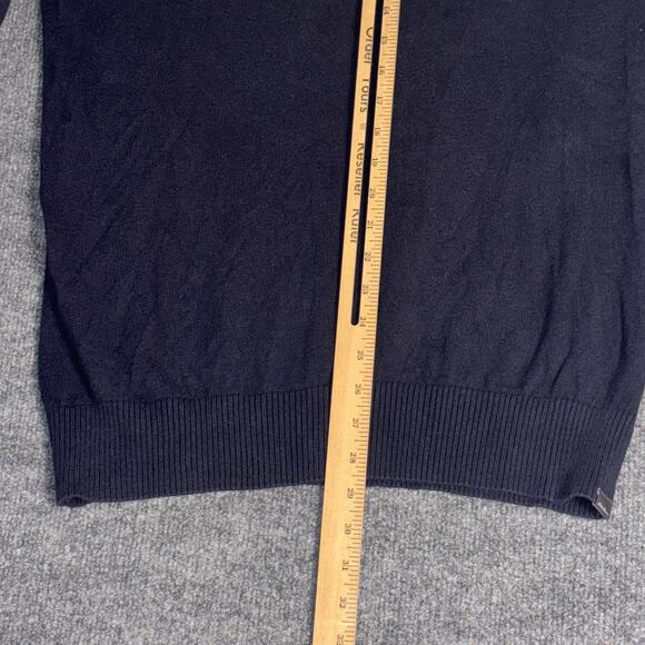 Eddie Bauer‎ Sweater Mens M Navy Blue Half Zip Cotton Cashmere Pullover Soft - Picture 12 of 15